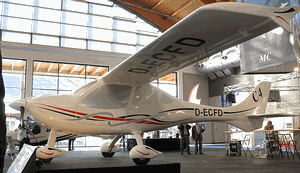 The Flight Design C4 mock-up on display at AERO 2011. (Flight Design)